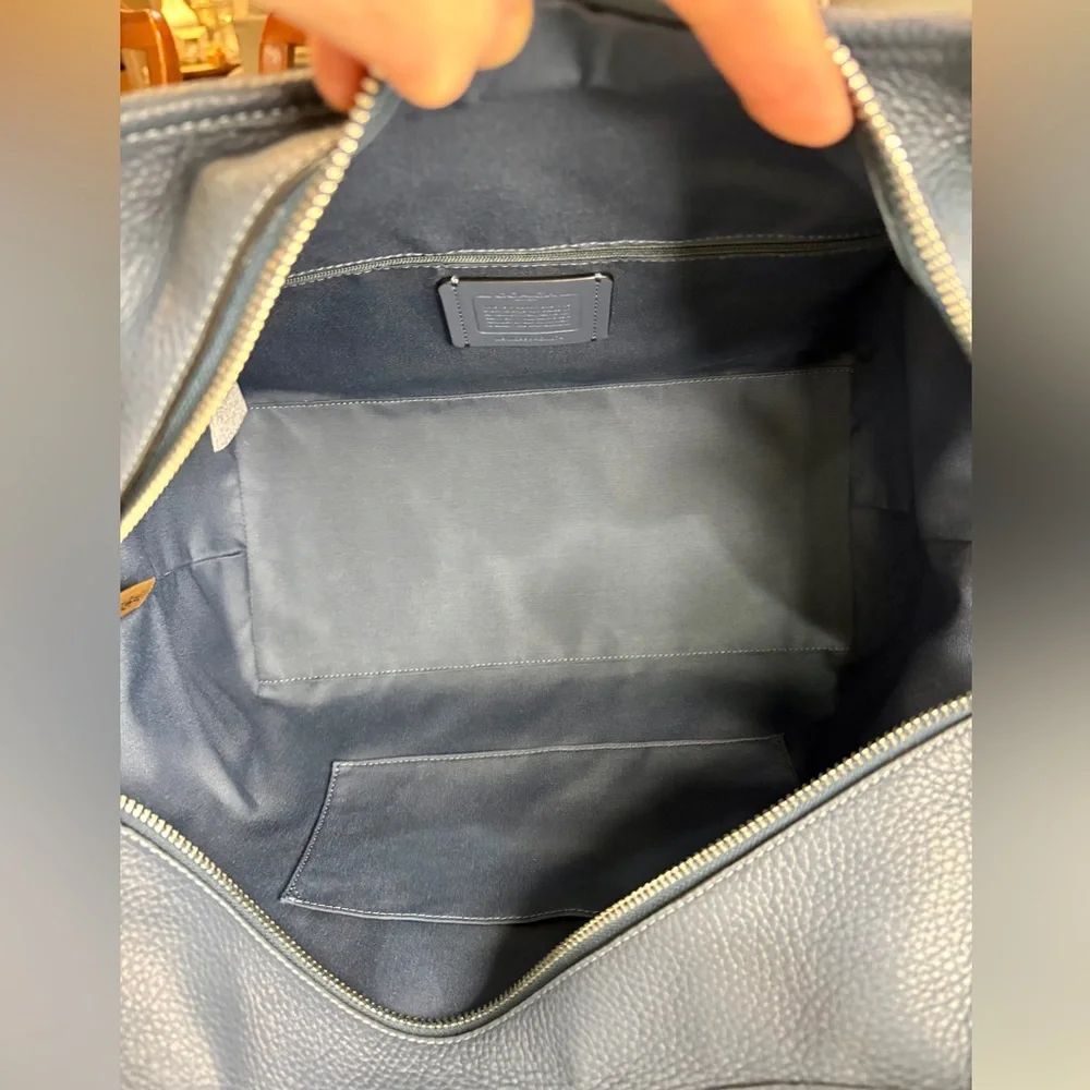 Coach Meadow New with Tags Denim Pebbled Leather Shoulder Bag + authenticity 📝 - Picture 9 of 16